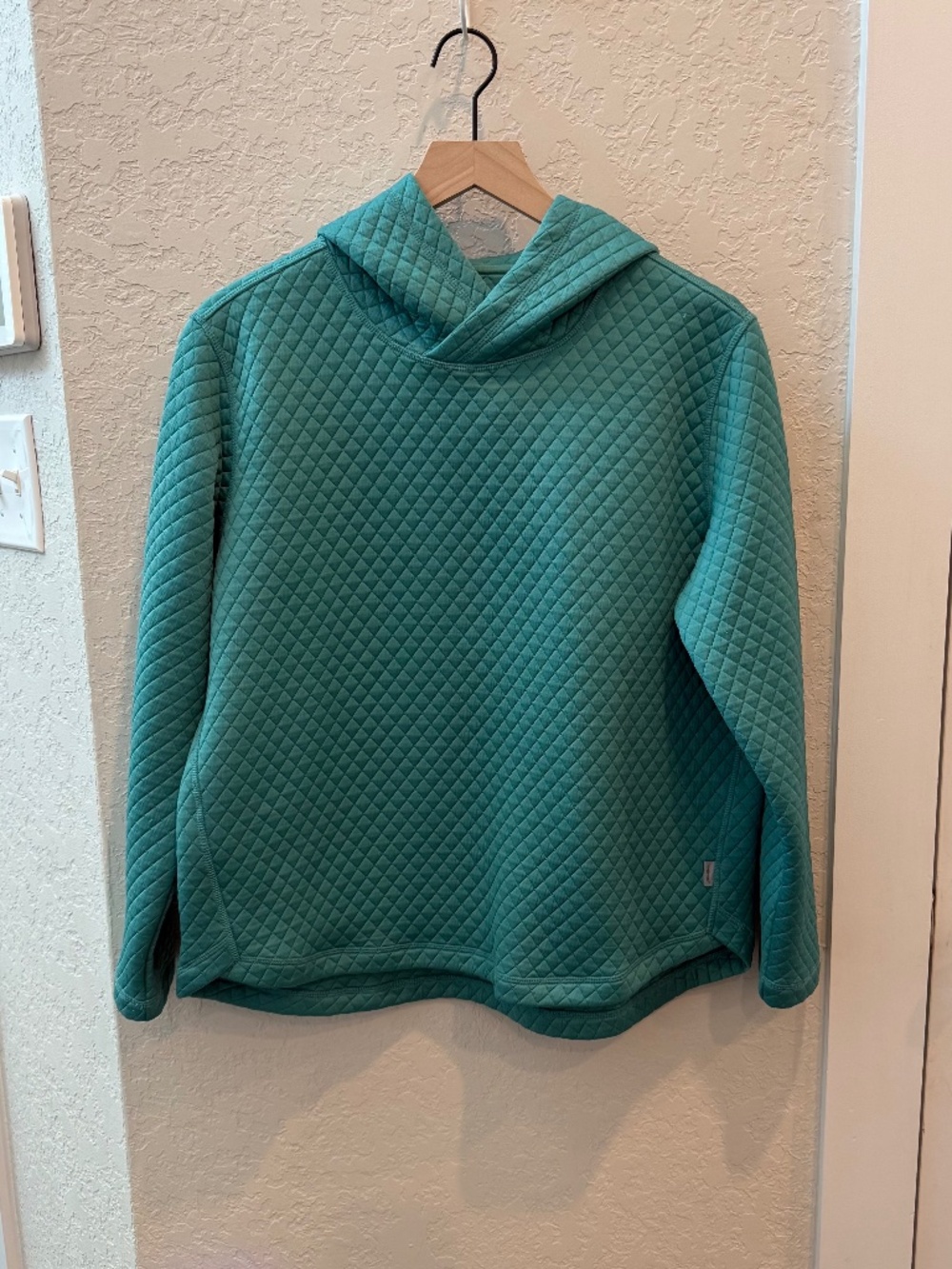 Women's Eddie Bauer Quilted Teal Aqua Hoodie Size L